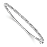 14k White Gold AAA Diamond Hinged Bangle XB321AAA
