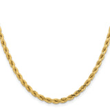 14K 26 inch 4.25mm Diamond-cut Rope with Lobster Clasp Chain 033L