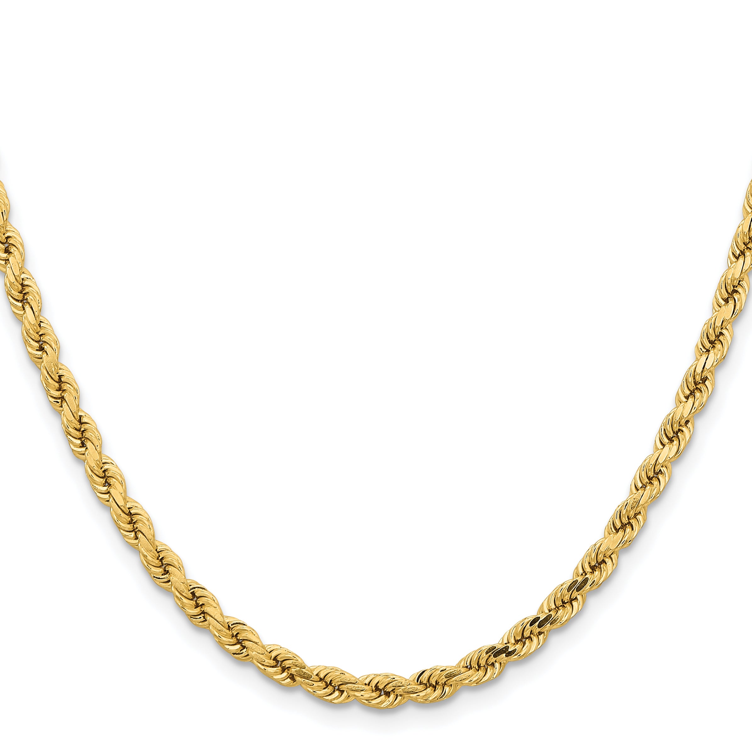 14K 26 inch 4.25mm Diamond-cut Rope with Lobster Clasp Chain 033L