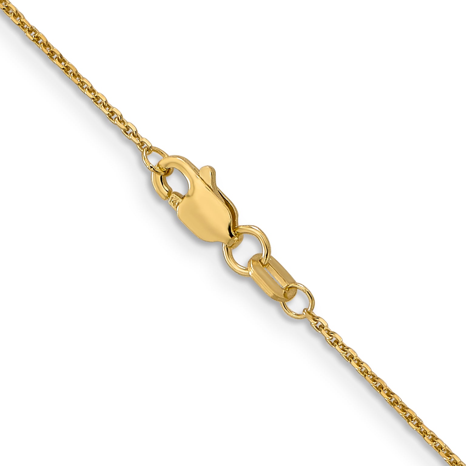 14K 14 inch .95mm Diamond-cut Cable with Lobster Clasp Chain PEN17