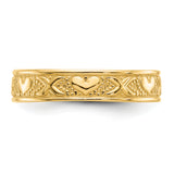 14K Polished X and Hearts Ring K4578