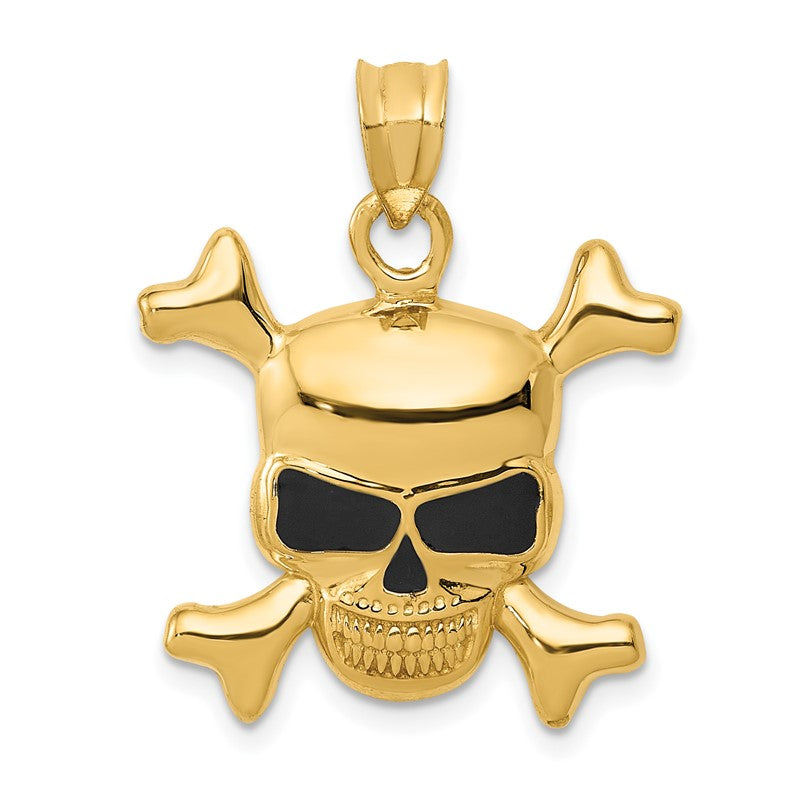 14k Enameled Skull Pendant K1994