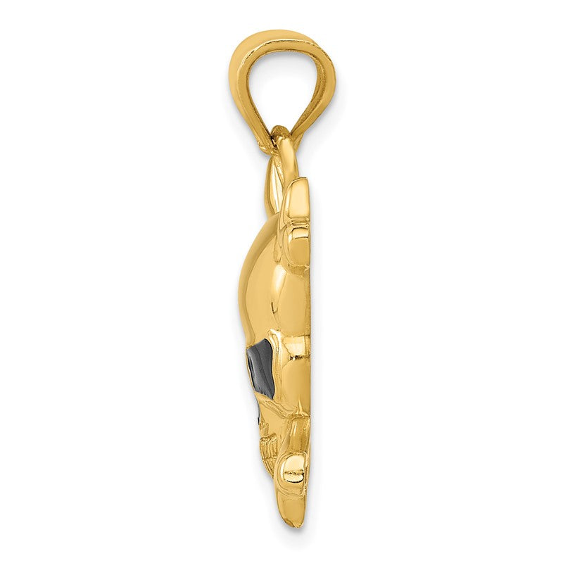 14k Enameled Skull Pendant K1994