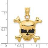 14k Enameled Skull Pendant K1994