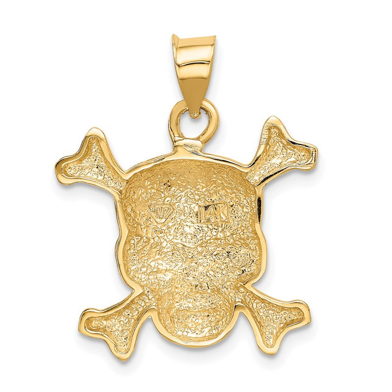 14k Enameled Skull Pendant K1994