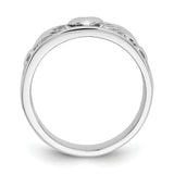 14k White Gold Claddagh Band K565