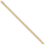 14k 4.75mm Diamond-cut Solid Heavy Double Link 7 inch Charm Bracelet DOH16