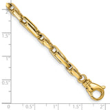 14K 18 inch 5mm Hand Polished Fancy Link with Fancy Lobster Clasp Chain LK738