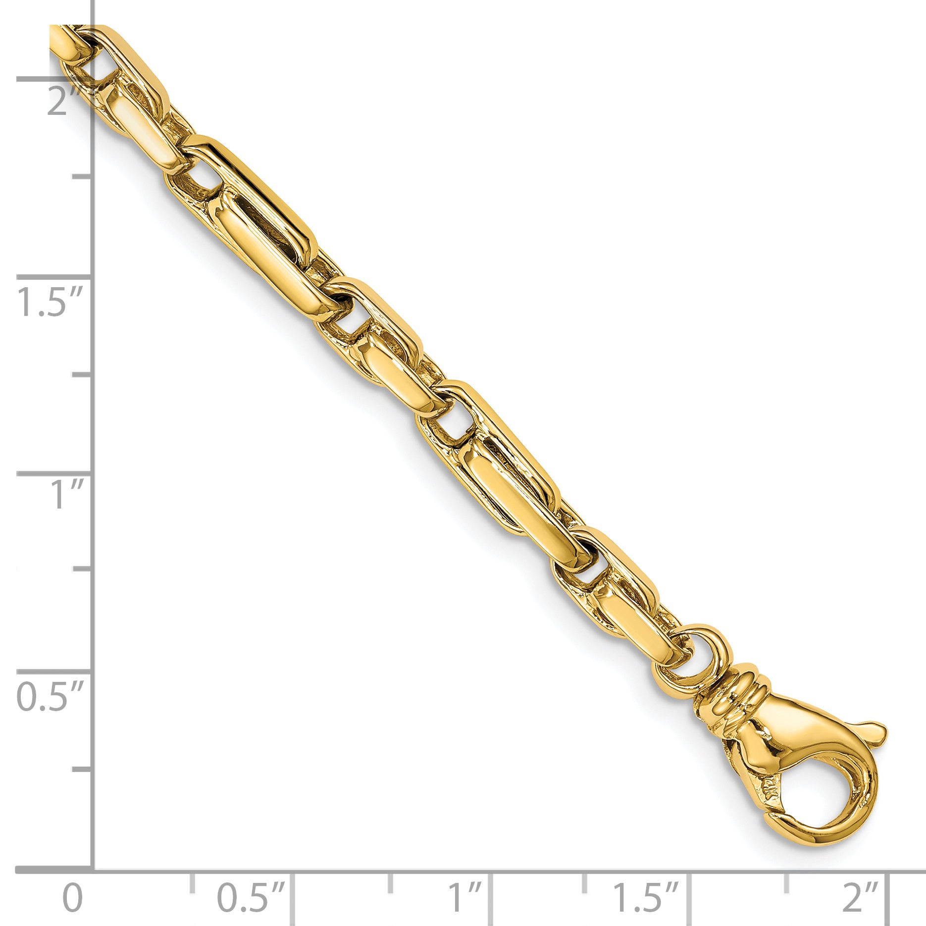 14K 18 inch 5mm Hand Polished Fancy Link with Fancy Lobster Clasp Chain LK738