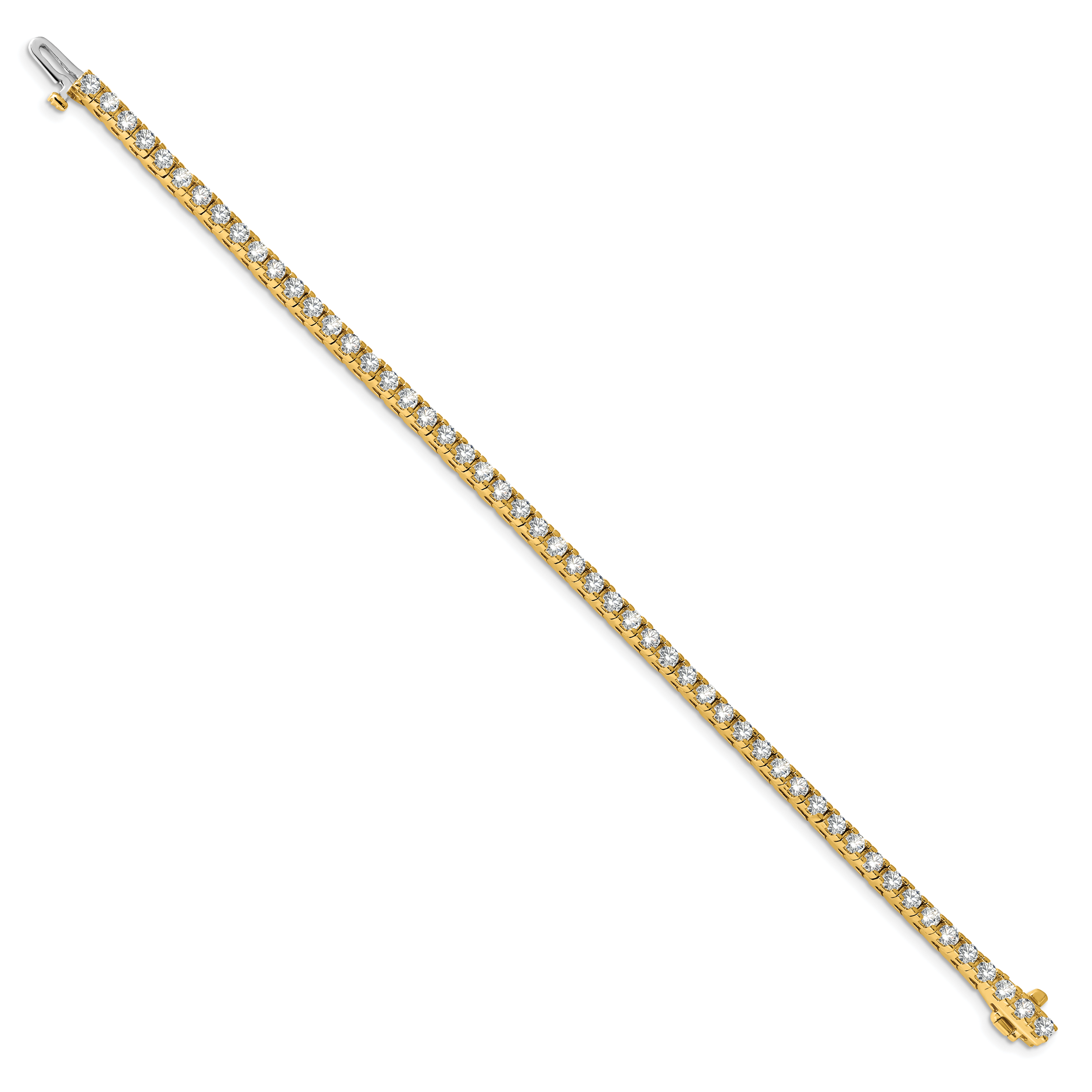 14k Complete 4.1 carat Round AA Diamond 4-prong 7 inch Tennis Bracelet X733AA