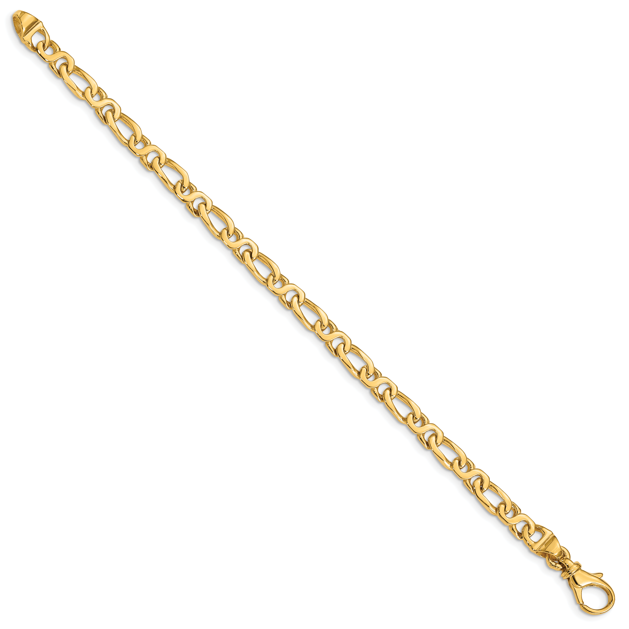 14K 18 inch 4.8mm Hand Polished Fancy Link with Fancy Lobster Clasp Chain LK359
