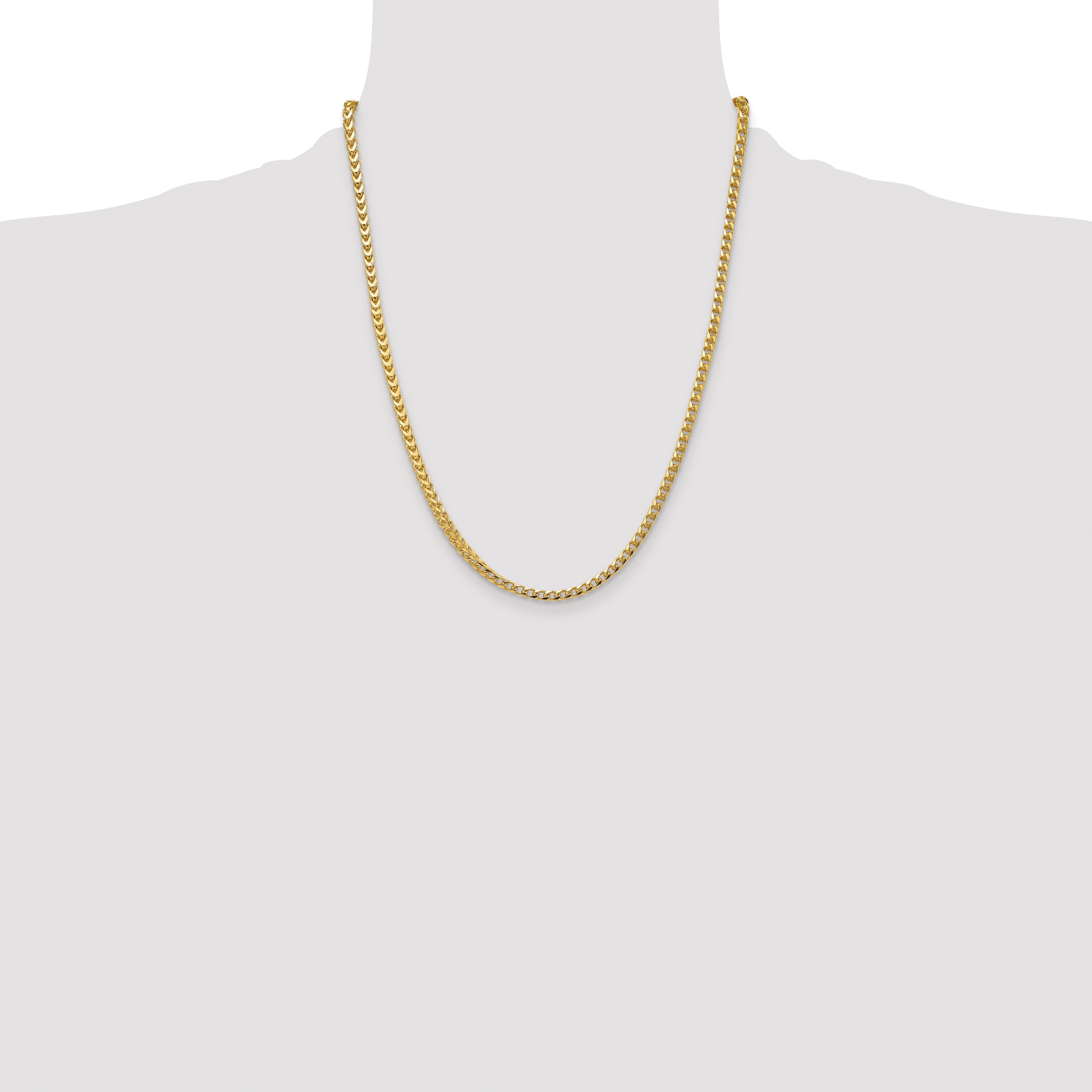 14K 18 inch 3.7mm Franco with Fancy Lobster Clasp Chain FRA120