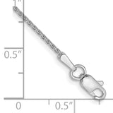 14K White Gold 10 inch 1mm Diamond-cut Parisian Wheat with Lobster Clasp Anklet PEN269
