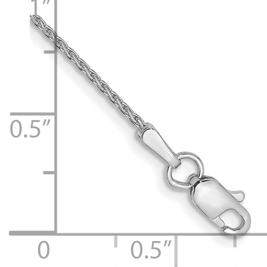 14K White Gold 10 inch 1mm Diamond-cut Parisian Wheat with Lobster Clasp Anklet PEN269