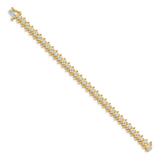 14k Complete 7.19 carat Round VS Diamond 2-prong S-link 7 inch Tennis Bracelet X707VS