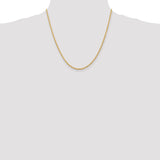 14K 10 Inch 2.25mm Diamond-cut Quadruple Rope Lobster Clasp Anklet QTR018