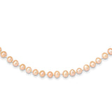 14k 5-6mm Pink Near-Round Freshwater Cultured Pearl 16 inch Necklace PPN050