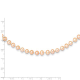 14k 5-6mm Pink Near-Round Freshwater Cultured Pearl 16 inch Necklace PPN050