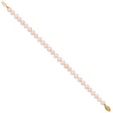 14k 5-6mm Pink Near-Round Freshwater Cultured Pearl 16 inch Necklace PPN050
