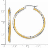 14k & Rhodium Diamond-cut 2.5mm Twisted Hoop Earrings TC436
