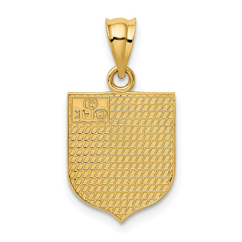 14k Enameled USA Flag Shield Pendant K5402