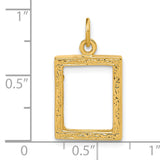 14k Fancy Border 17x13mm Picture Frame Pendant A0194
