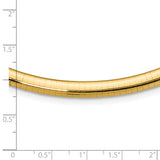 14k Polished 6mm Lightweight 16 inch Domed Omega Necklace ODL6