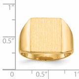 14k 13.5x15.0mm Closed Back Mens Signet Ring RS360