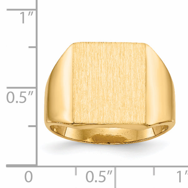 14k 13.5x15.0mm Closed Back Mens Signet Ring RS360