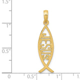 14K Ichthus Fish with JESUS Pendant C4446