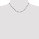 14K White Gold 10 inch 2.5mm Semi-Solid Figaro with Lobster Clasp Chain BC119