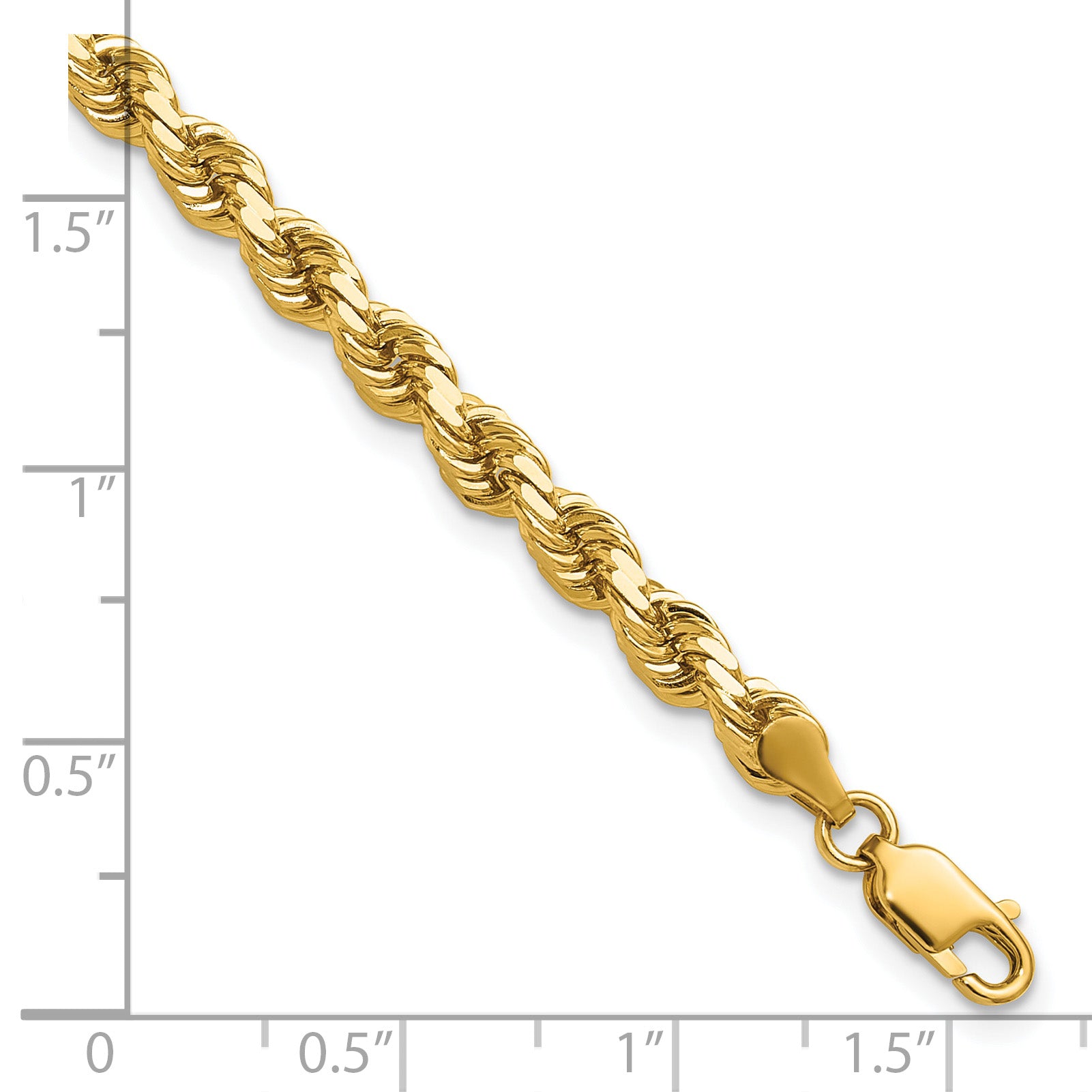 14K 26 inch 4.25mm Diamond-cut Rope with Lobster Clasp Chain 033L