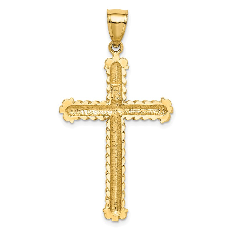 14K Large Diamond-cut Cross Pendant XR1703