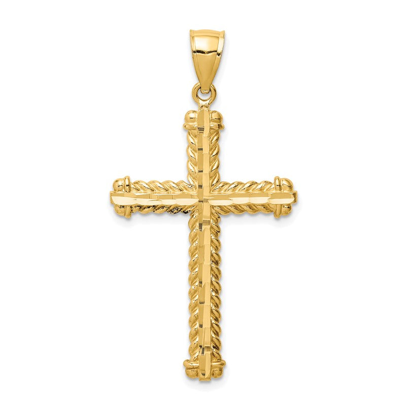 14K Large Diamond-cut Cross Pendant XR1703