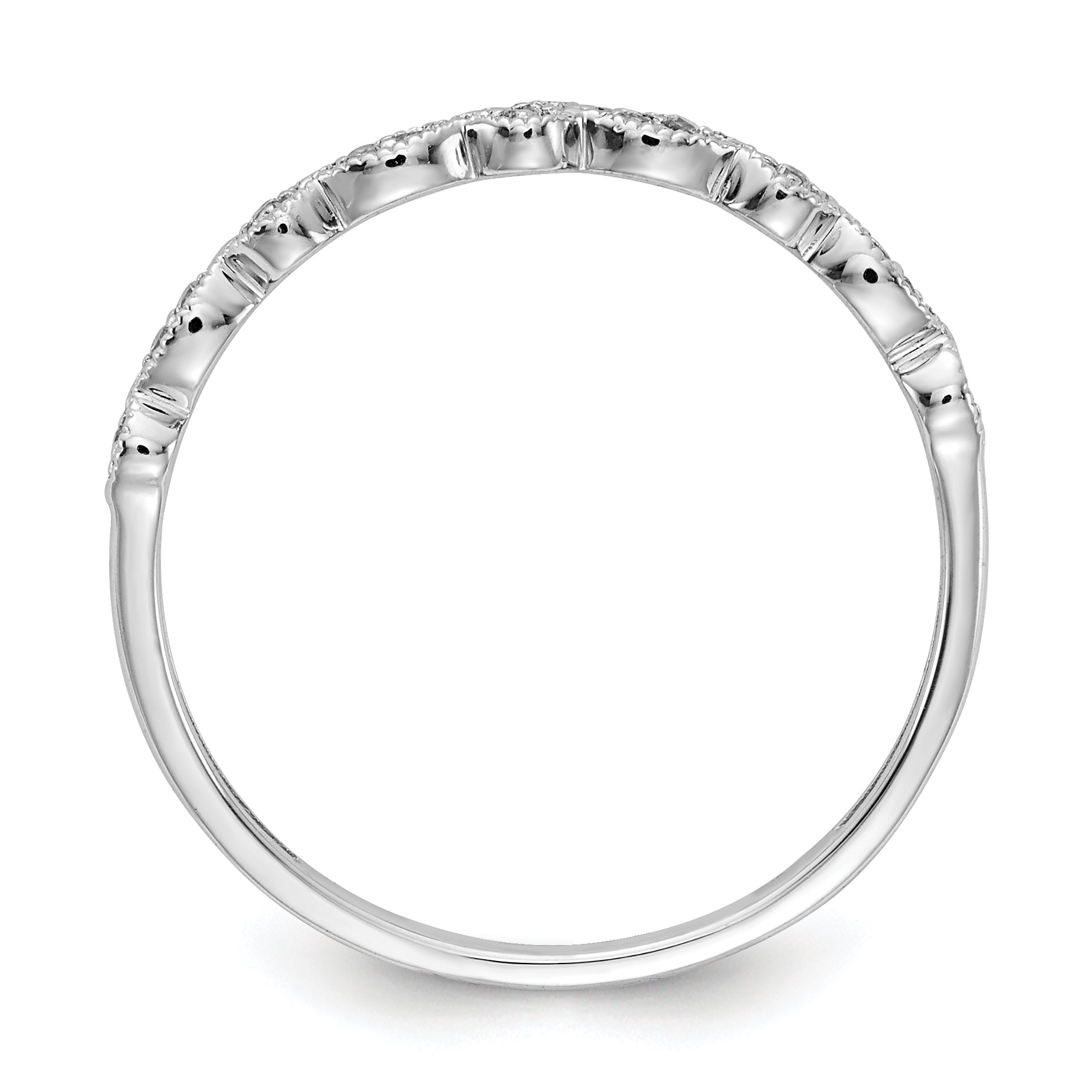 14k Rose Gold 2mm 1/20 carat Diamond Fancy Band RM5625
