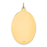 14K Polished and Satin Solid Beaded Edge St. Christopher Medal Oval Pendant XR1800