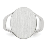 14k White Gold 15.0x18.5mm Closed Back Mens Signet Ring RS551