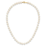 14k 5-6mm White Semi-Round Freshwater Cultured Pearl 12 inch Necklace XF452