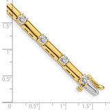 14k Complete 2.8 carat Round AA Diamond Bar Link 7 inch Tennis Bracelet X2177AA