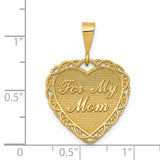 14k Reversible FOR MY MOM / WORDS SAY SO LITTLE Heart Charm C1680