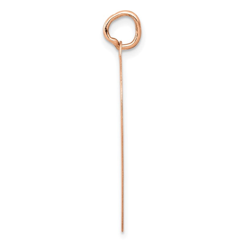 14K Rose Gold Polished Engravable 25mm Heart Disc Pendant XAC812