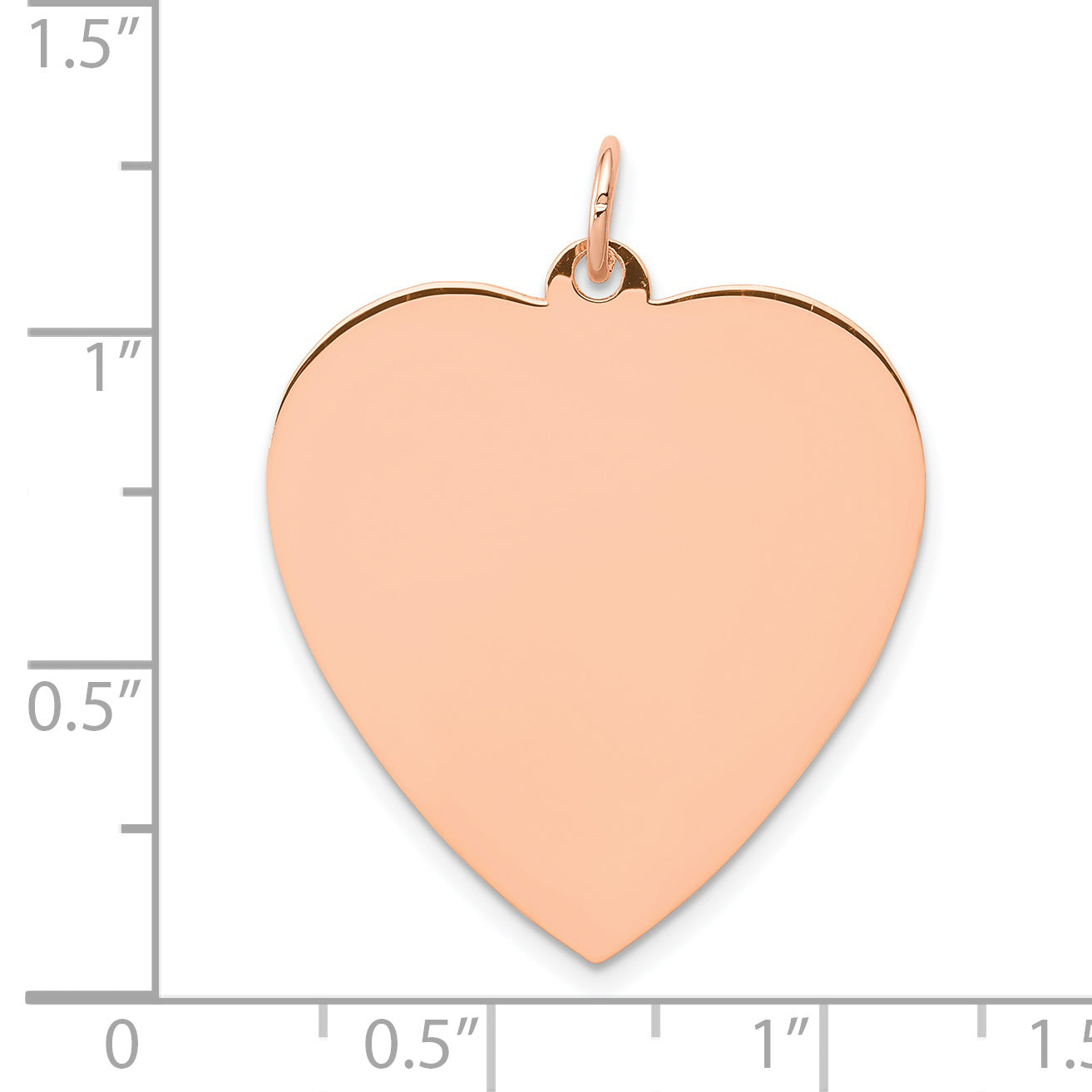 14K Rose Gold Polished Engravable 25mm Heart Disc Pendant XAC812