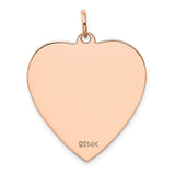 14K Rose Gold Polished Engravable 25mm Heart Disc Pendant XAC812