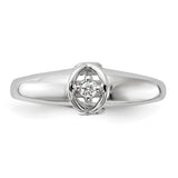 14k White Gold Polished AA Diamond Ring Y1686AA