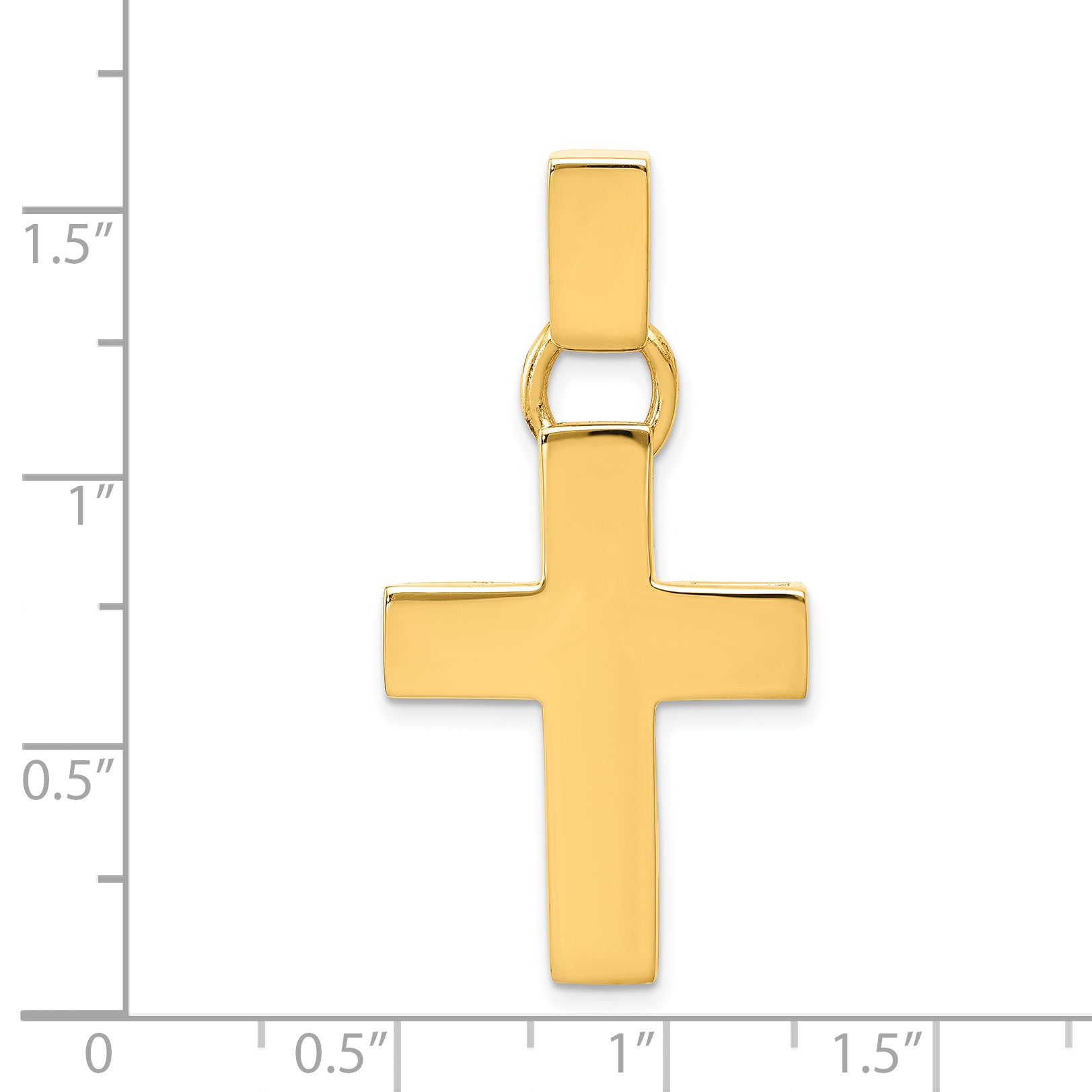 14k Hollow Cross Pendant K444