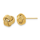 14k 10mm Polished Triple Love Knot Post Earrings TL1050