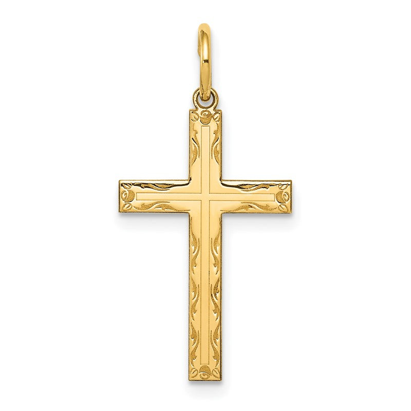 14K Laser Designed Cross Pendant XR1009