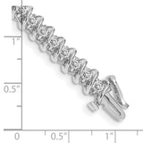 14k White Gold Complete 3.31 carat Round A Diamond Fancy Spiral 7 inch Tennis Bracelet X2004WA