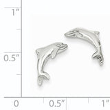 14k White Gold Dolphin Post Earrings K1403