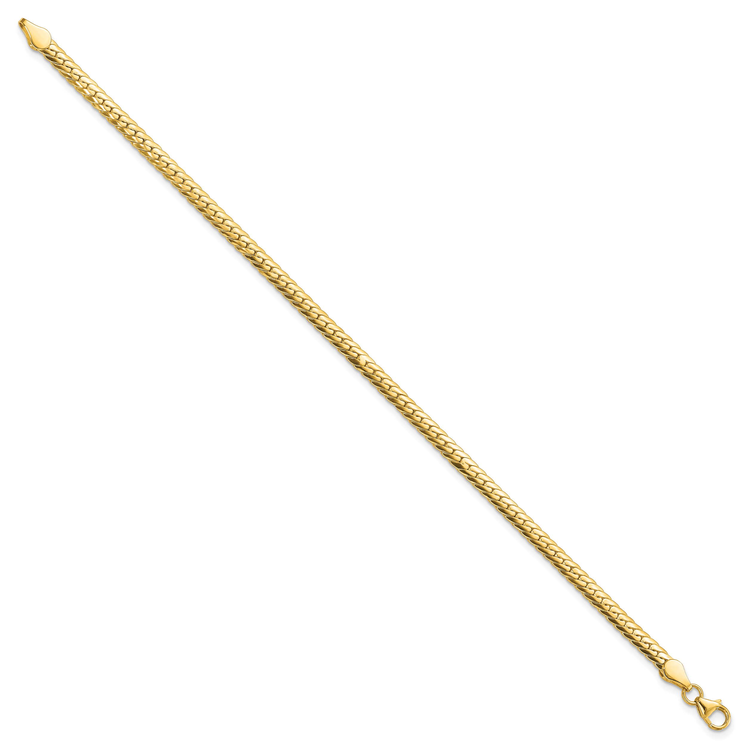 14k Polished 3mm Fancy Curb Link 7.5 inch Bracelet SF2104